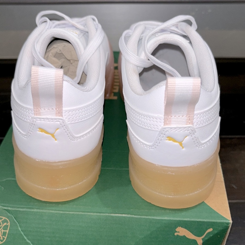 PUMA MAYZE BEACH DAYS PLATFORM SNEAKERS IN WHITE/FROSTY PINK SZ 9,11 NEW IN BOX! - Picture 4 of 11